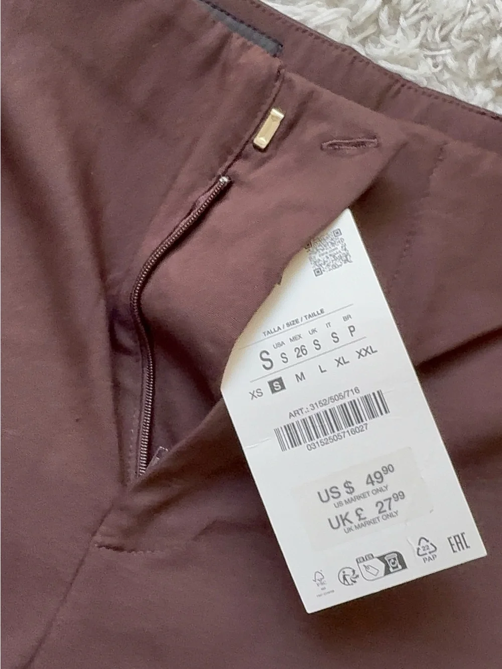 Zara Dark Brown Boot-Cut Pants